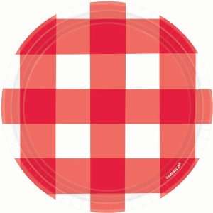  American Summer Red Gingham Dessert Plates (8 per package 