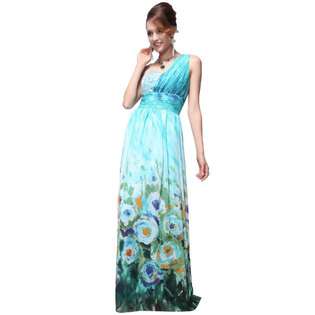 Pacificplex Beaded One Shoulder Chiffon Long Goddess Gown Prom from 