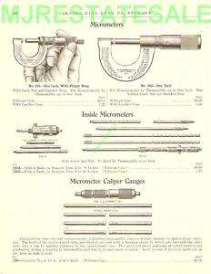 1911 Antique Starrett Micrometer Gauge Tool Catalog AD  