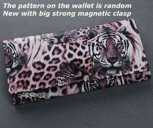   Pink Tiger Leopard Print Lady Women Long Wallet Purse Coin Bag  