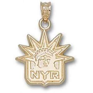 New York Rangers 10K Gold NYR Liberty Logo 5/8 Pendant  