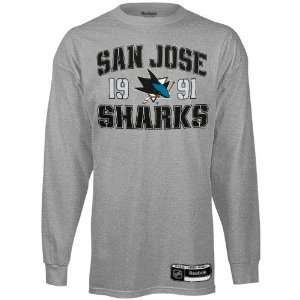 Reebok San Jose Sharks Validation Long Sleeve T Shirt   Ash  