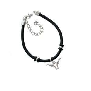  Longhorn Head Outline Black Charm Bracelet [Jewelry 