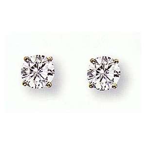  .96ct Total Weight Round Brilliant Diamond Earrings Set In 