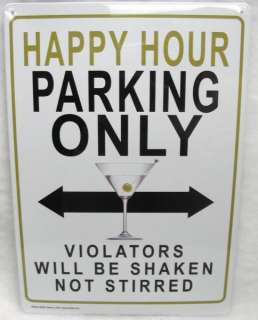 Happy Hour Parking Only Martini Metal Sign New 0673497000930  