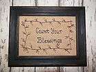   Picture Stitchery Country Rustic Decor Prim Grungy Count Your Blessing