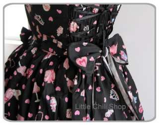 SWEET COLLECTION ENGLAND PUNK TEA TIME PAINTED DRESS  