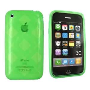    For iPhone 3Gs 3G s Crystal Skin Case Green Argyle Electronics