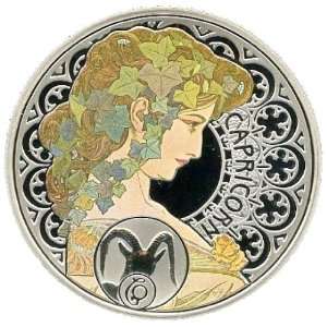  Niue 2010 1$ A.Mucha Zodiac Capricorn 28,28g Silver Coin 