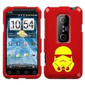  HTC EVO 3D YELLOW STORM TROOPER ON A RED HARD CASE COVER 