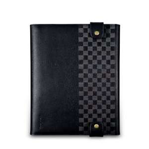  NavJack iPad 2 Scroll Leather Folio Case   Chamois Black 
