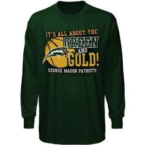  George Mason Patriots Green All About Long Sleeve T shirt 