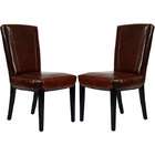  Bowery Brown Marbled Leather Side Chair (Set of 2)