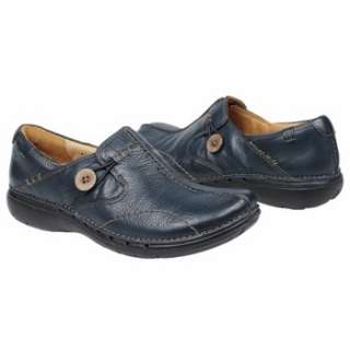Womens Unstructured by Clarks Un Loop Navy Blue Leather Shoes 