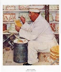 Norman Rockwell Pastry Chef Print HOW TO DIET  