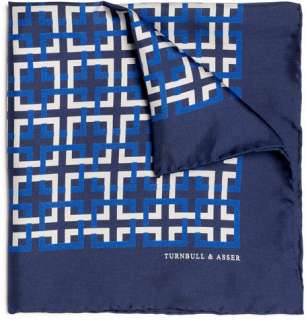 Turnbull & Asser Geometric Patterned Silk Pocket Square  MR PORTER