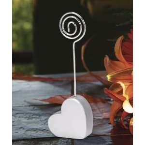    Baby Keepsake Silver Heart Shaped Place Card Holders Baby