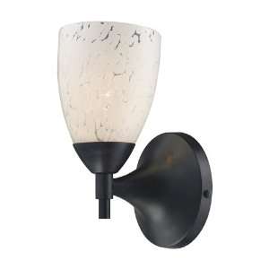  CELINA 1 LIGHT SCONCE IN DARK RUST AND SNOW WHITE GLASS W 