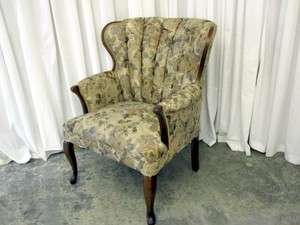   Vintage Channel Back Chair w New Upholstery Neutral Colors XTRA NICE