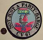 embroidered navy patch not just a party barge cv 67