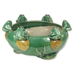  Porcelain Round Lucky Bamboo Daffodil Bonsai Pot #15408 