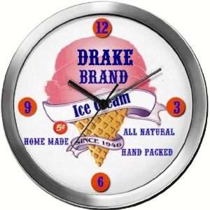  DRAKE 14 Inch Ice Cream Metal Clock Quartz Movement 