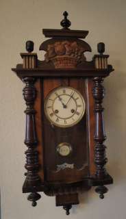 Antique 19th Century JUNGHANS RA Regulator Walnut Wall Clock WORKS 