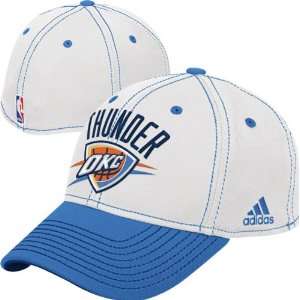 Oklahoma City Thunder White adidas Structured Flex Hat  