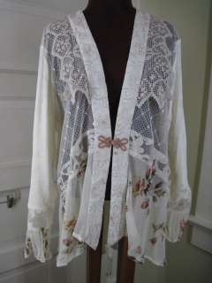 SPENCER ALEXIS Gorgeous Lovely Ivory Floral Lace Jacket 16  