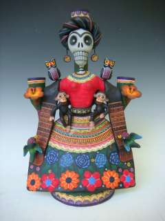 Mexican Day of Dead Frida 14.5 candelabra by CASTILLO  