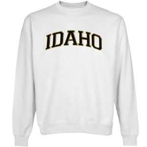  Idaho Vandals White Arch Applique Crew Neck Fleece 