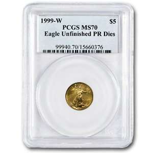  1999 W 1/10 oz Gold American Eagle MS 70 PCGS (W Variety 