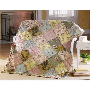  Floral Country Pastel Patchwork Quilt Throw Blanket By 