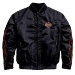 Harley Davidson® Mens Flames Nylon Bomber Jacke  