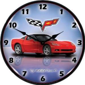  Corvette Torch Red C6 Lighted Wall Clock