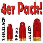 Pufferpatronen im 4er Pack 7,65, 9 Para oder .45 ACP  