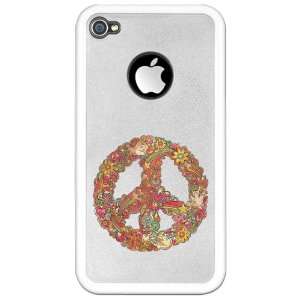  iPhone 4 or 4S Clear Case White Peaceful Peace Symbol 