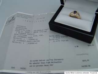 Ring 18K Gold Saphir und Diamanten zus.1,01ct + Zertifikat NP 5.000 