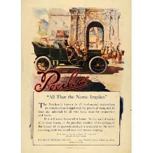 1907 Ad Peerless Motor Cars A. L. A. M. Stone Arch Ohio   Original 