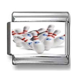  Bowling Pins in Motion Photo Italian Charm Jewelry