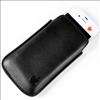 BLACK LEATHER SLEEVE COVER CASE POUCH FOR APPLE IPHONE 4 4G 4S  