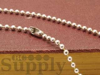   Aluminum 18 Ball Chain Necklaces, 2.4mm (3/32) #3 Bead, Made in USA