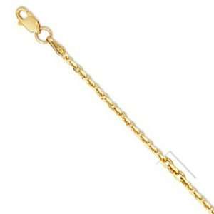  14k Solid Yellow Gold 2.2mm Forsantina Chain Necklace 18 