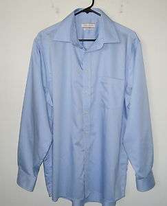 Mens JOSEPH ABBOUD Blue Non Iron Dress Shirt Size 16.5/34 35  