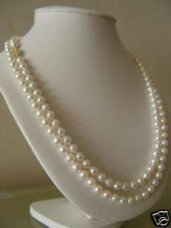 36 7 8mm AAA longer White Freshwater Pearl Necklace  