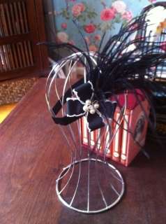   girls or woman feather headband or photo prop with designer bow  