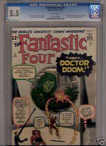 FANTASTIC FOUR #5 CGC 5.5 (First appearance of DR DOOM)  