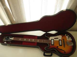 Vintage 1960s Teisco Cameo Bass Guitar Very Clean Well Made W/Case 
