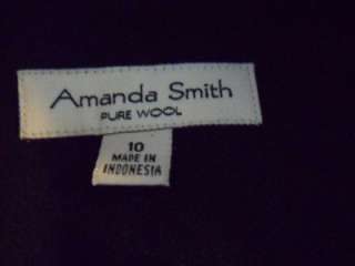 NWT Amanda Smith $143 Size 10 Wool Black Career Suit Blazer Pants 