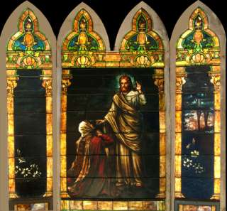 Christ Healing Woman Stained Glass Window   Ford Bros Studio  